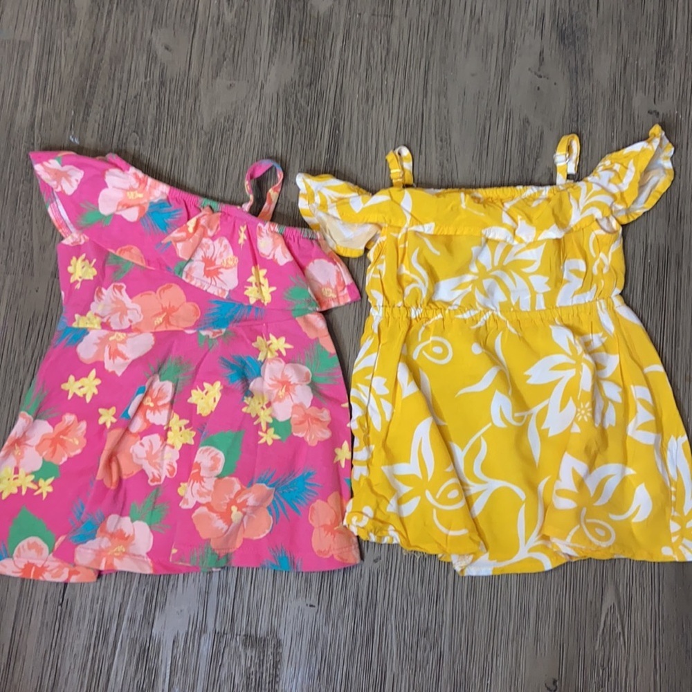 Children’s Place Tropical Pink and Yellow Toddler Dresses